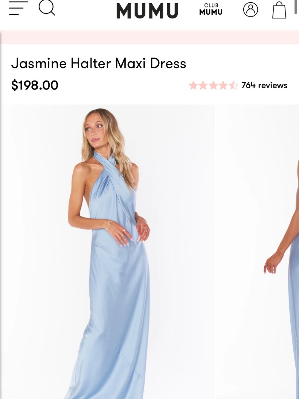 Show Me Your MuMu Light Blue Halter Maxi Dress